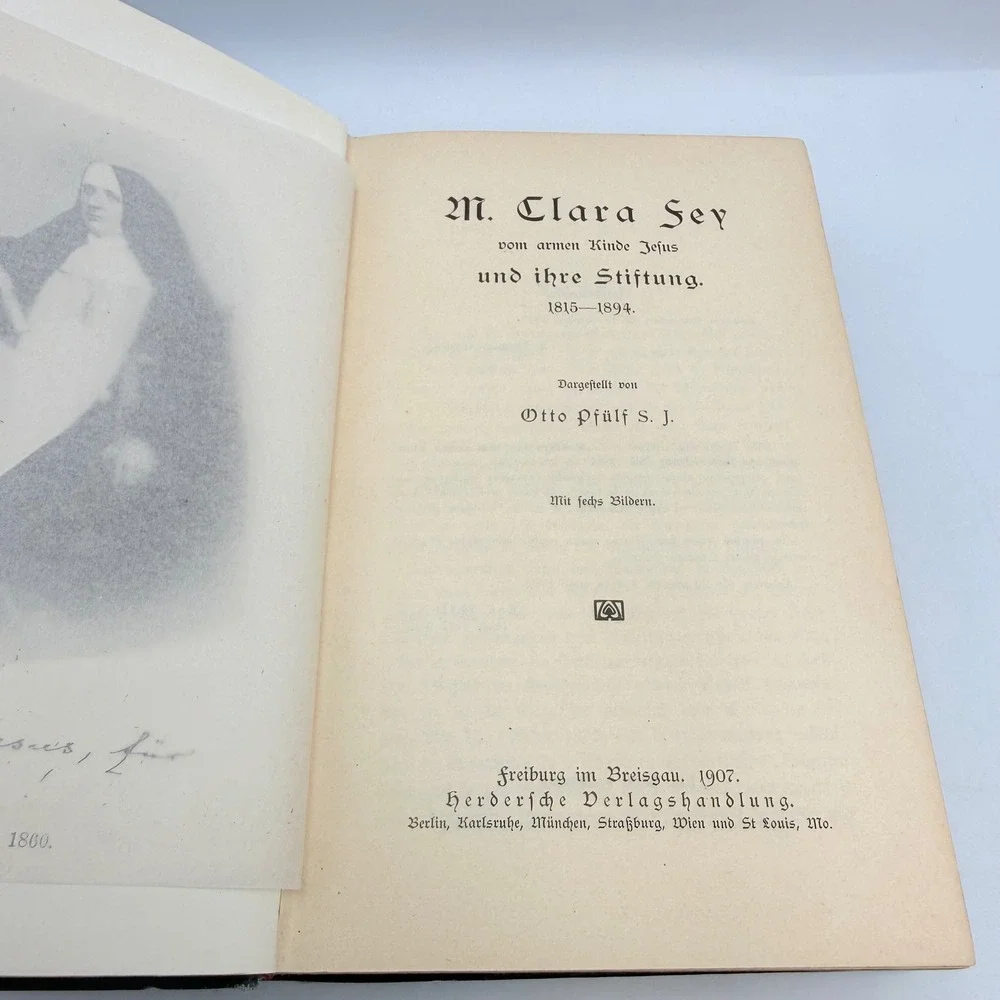 M Clara Fey vom armen Kinde Jesus Otto Pfülf German Antique Biography Hardcover